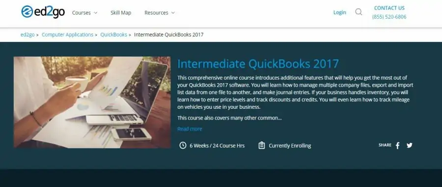 Ed2go Intermediate Quickbooks 2017