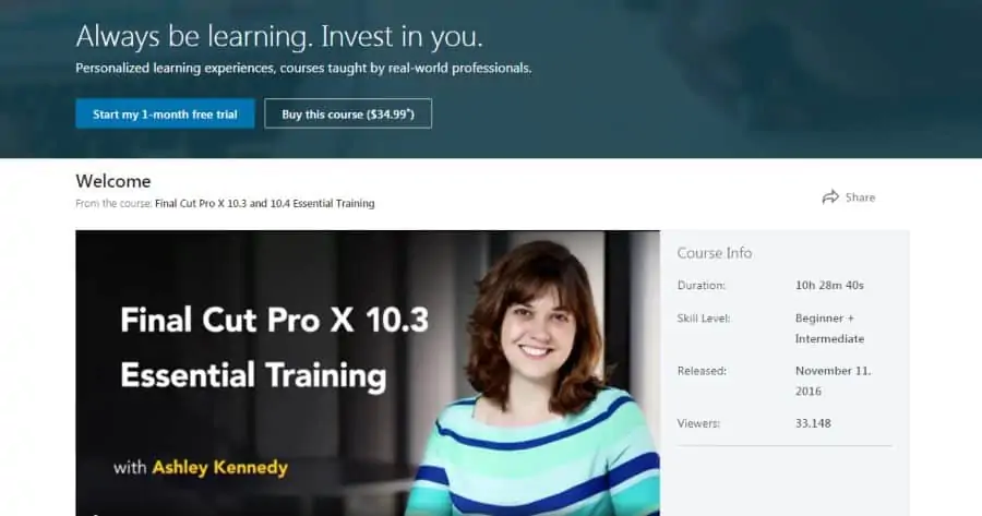 Final Cut Pro X 10.3 and 10.4 Essential Training