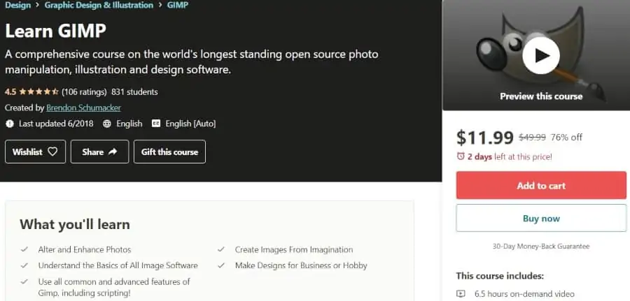 Learn GIMP (Udemy)