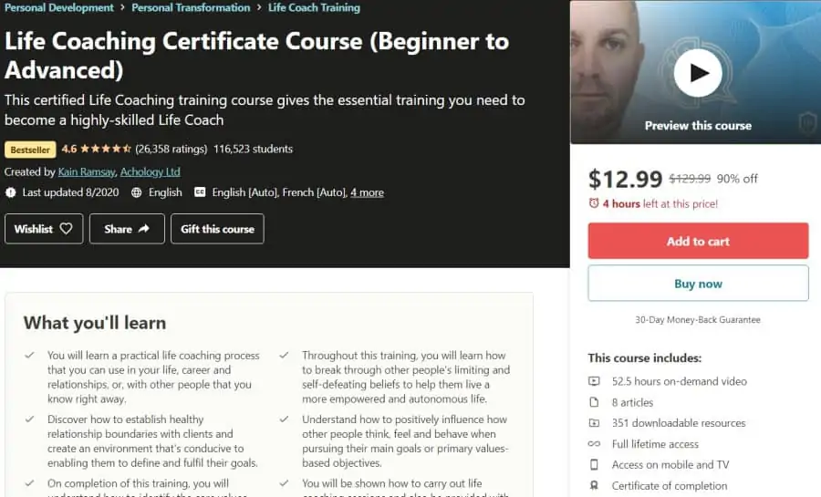 Life Coaching Certificate Course (Beginner to Advanced)