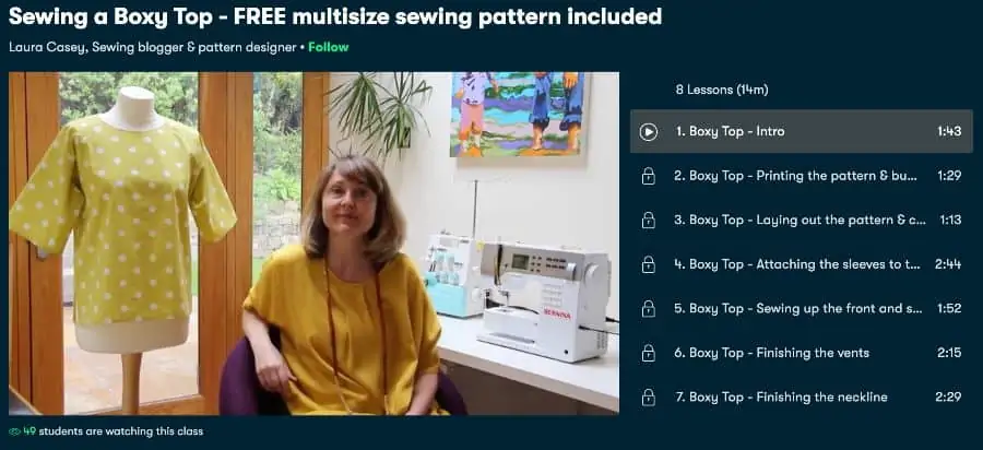 Multisize Sewing Pattern Included (Skillshare)