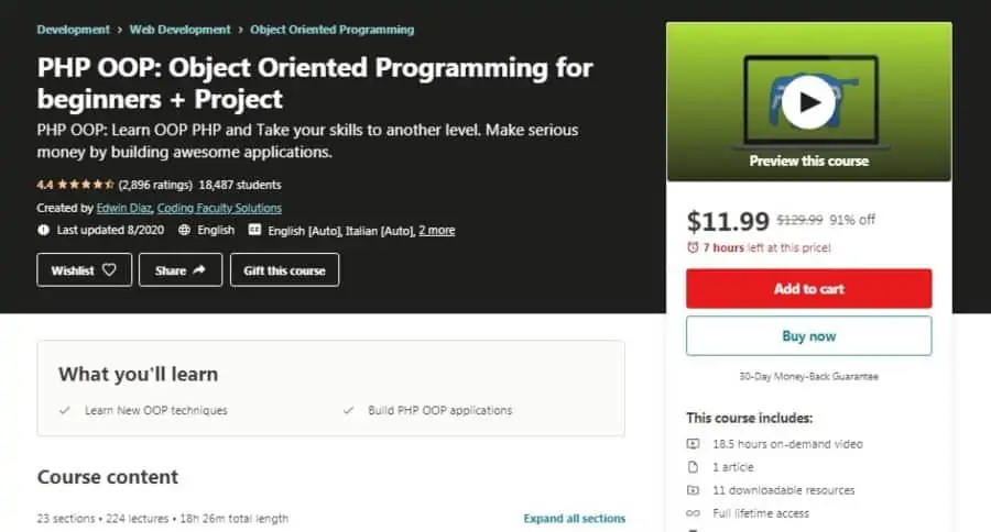 PHP OOP: Object Oriented Programming for beginners + Project