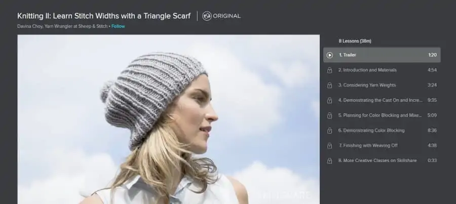 Skillshare: Knitting II: Learn Stitch Widths With a Triangle Scarf