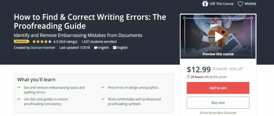 Udemy How to Find & Correct Writing Errors the Proofreading Guide